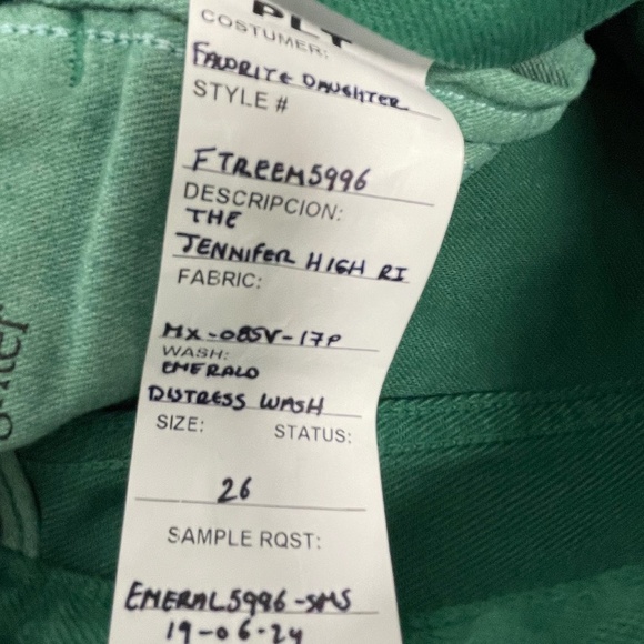 Favorite Daughter The Jennifer Super High Waist Jeans - Emerald - Size 26 - Picture 4 of 5